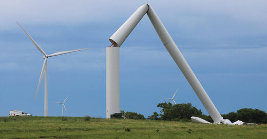 damaged wind turbine