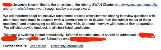 want ad senior academic british university meritocracy