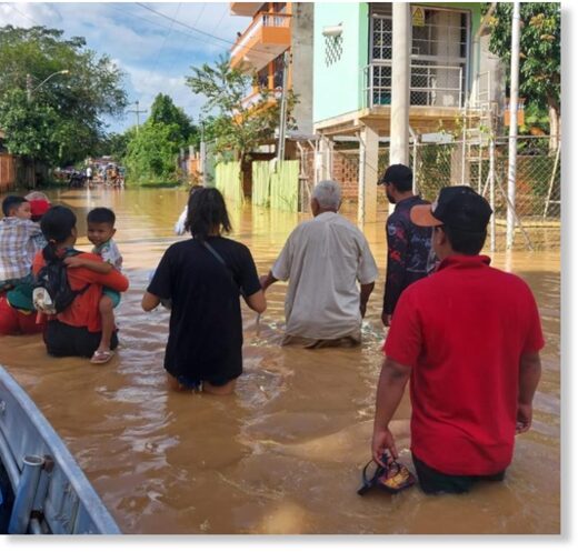Flood evacuations in Cobija, Pando, Bolivia,