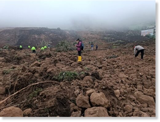 Landslide in Alausí, Chimborazo Province, Ecuador, March 2023.