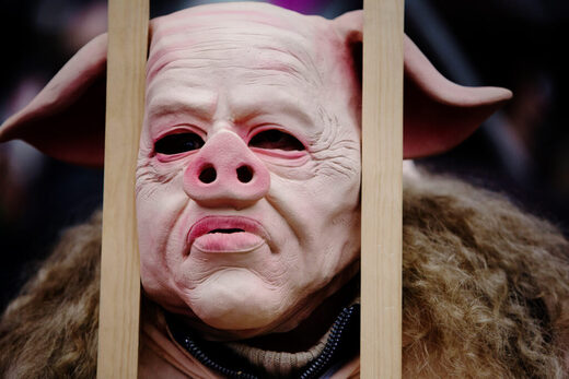 pig mask farmer protest great reset