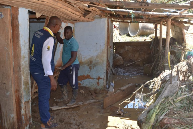 Floods destroyed homes in Suarez, Cauca,
