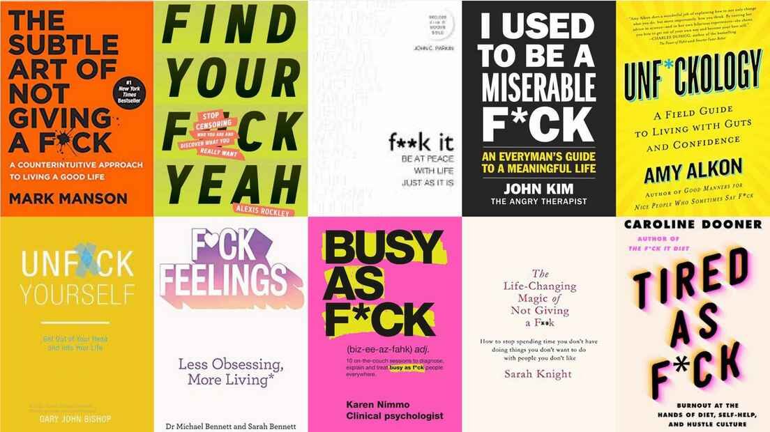 Click to enlarge Sweary self-help books