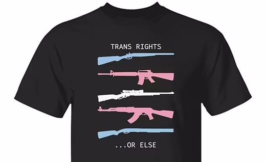 Click to enlarge tee shirts promote trans violence