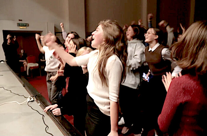 fist in air