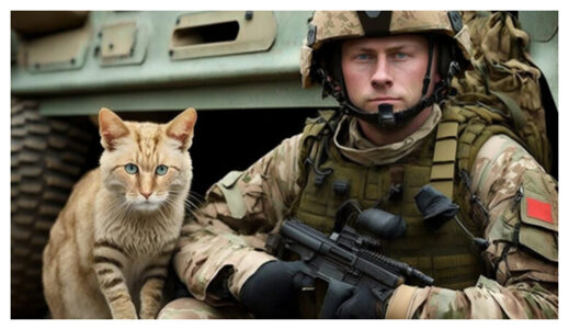 Russian Soldier with Cat