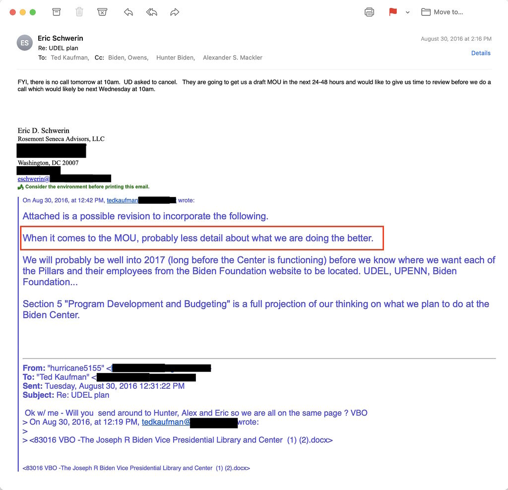biden email launder money china university of delaware