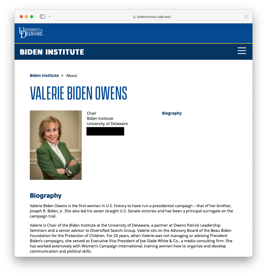 valerie biden bio