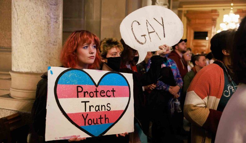 Click to enlarge trans protest indiana legislature