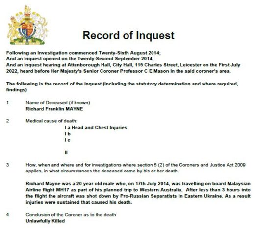 Record of Request - Richard Mayne