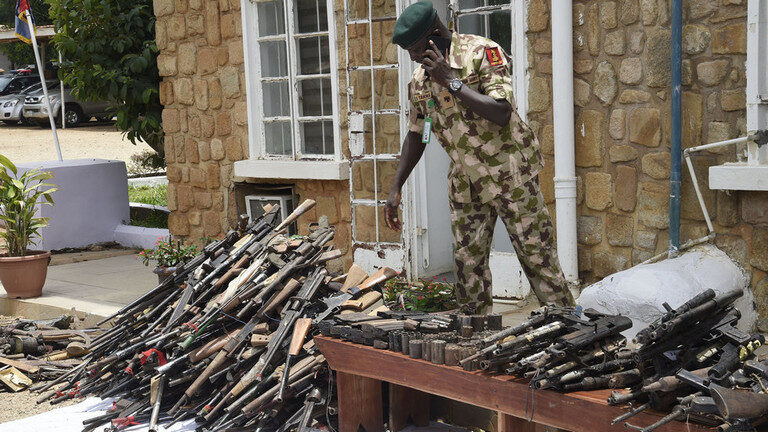 Click to enlarge A Nigerian soldier
