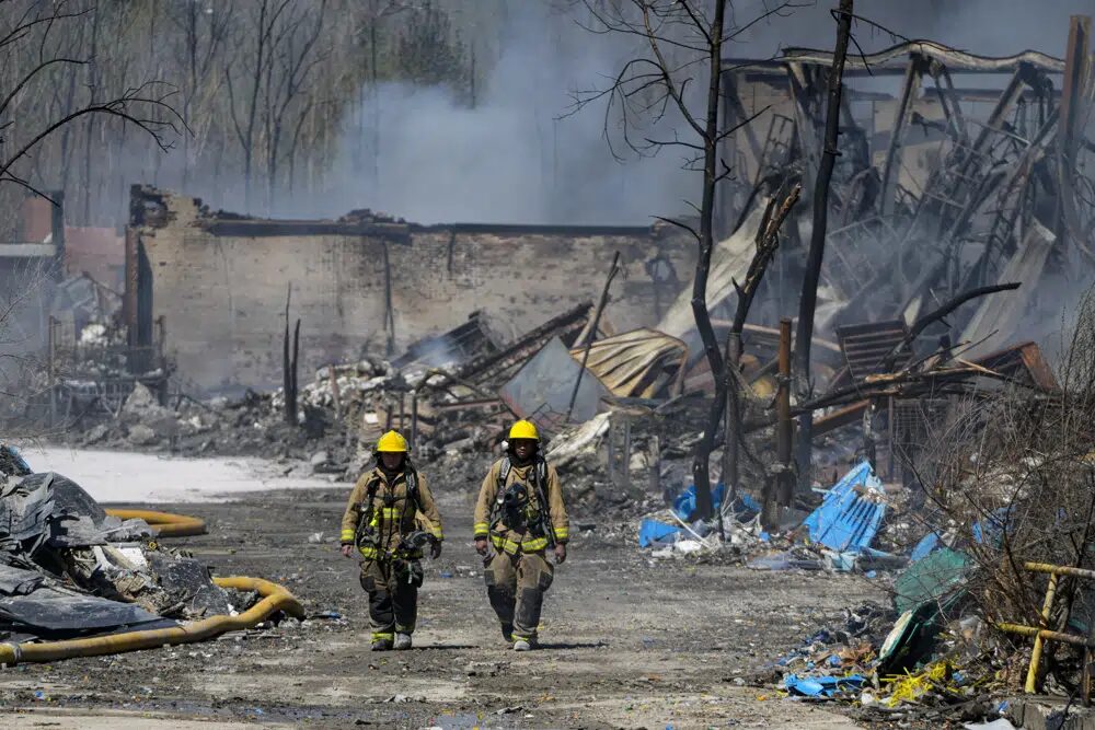 factory fire, Richmond, Indiana
