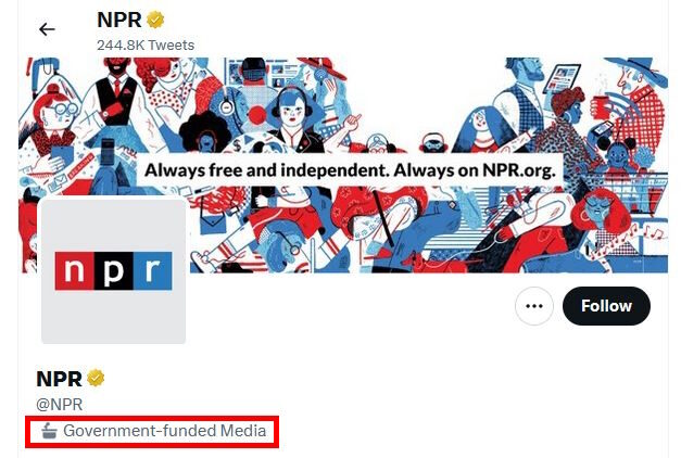 Click to enlarge npr twitter government funded media