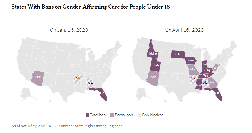 Click to enlarge gender surgery states map