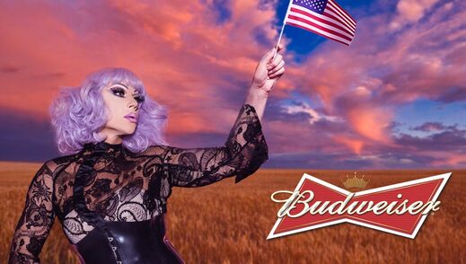 budweiser bud light drag queen flag satire