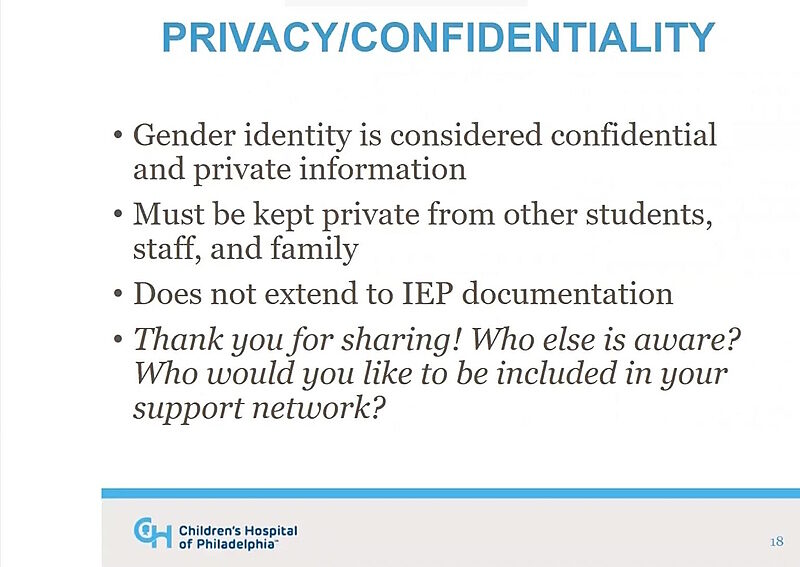 Click to enlarge Screenshot gender transition The Children’s Hospital of Philadelphia