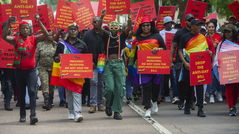 Uganda anti-gay bill protesters