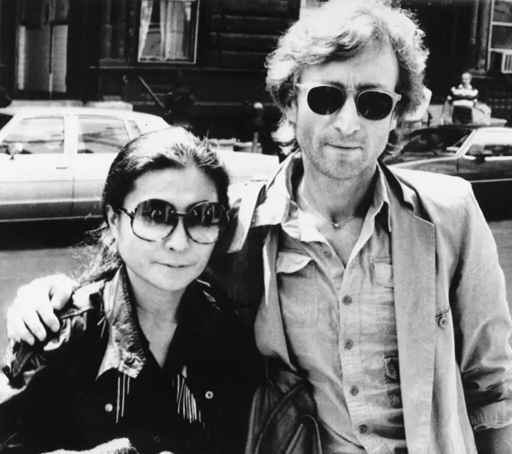 Click to enlarge John Lennon and his wife, Yoko Ono