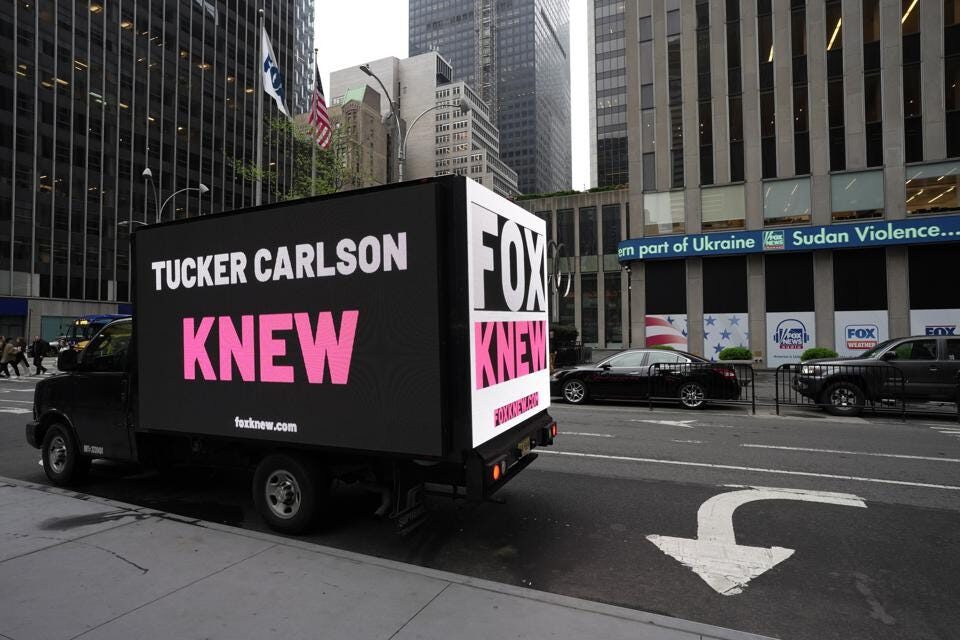 media matters truck billboard tucker carlson election fraud