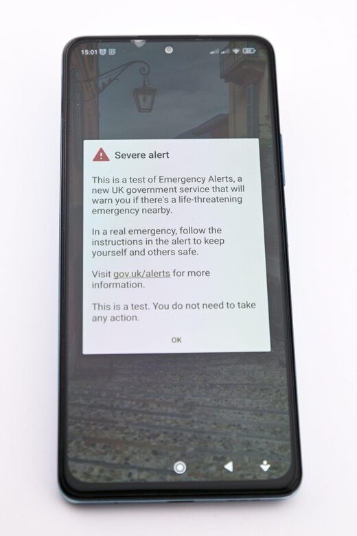 Click to enlarge UK emergency phone alert system failure