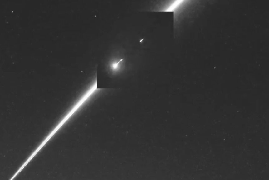 The meteor appeared in the sky above Western Australia just after 5am.