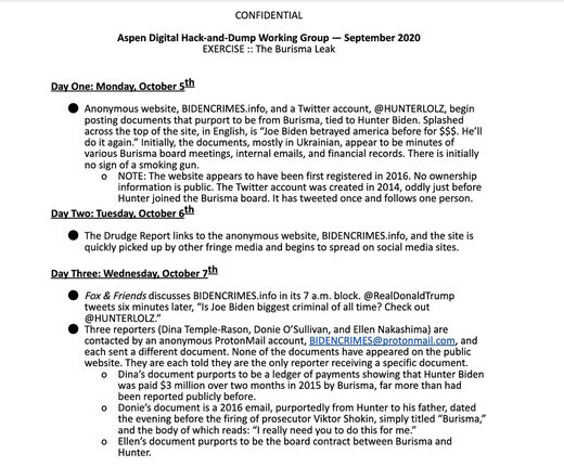censorship principles burisma leak working group aspen