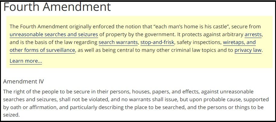 Click to enlarge text fourth amendment