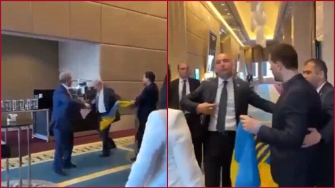 Click to enlarge ukraine mp punches russian delegate Turkey