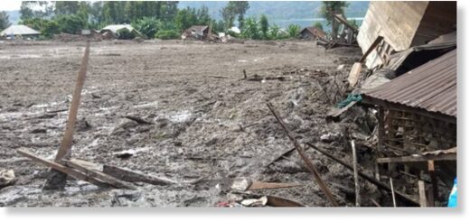 Flood damage in Kalehe territory of South Kivu Province, DR Congo, May 2023