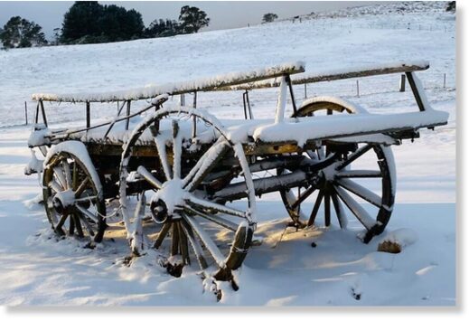 Snow fell in Oberon, NSW