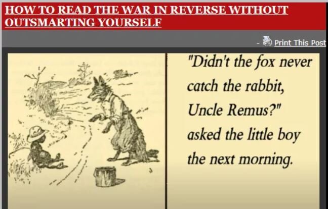Click to enlarge How to read the war in reverse without outsmarting yourself