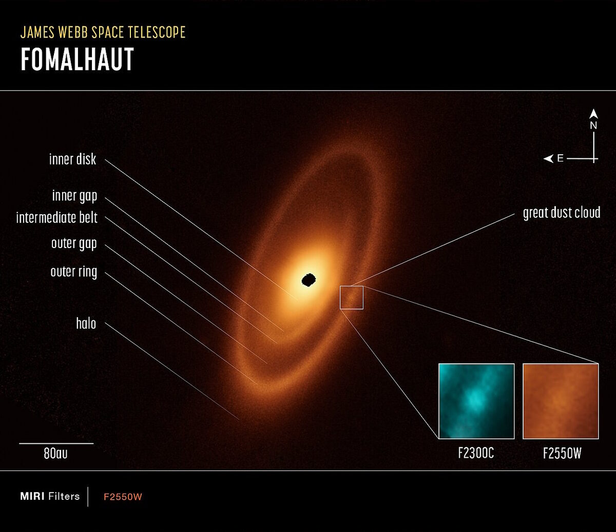 Fomalhaut dust rings young star JWST