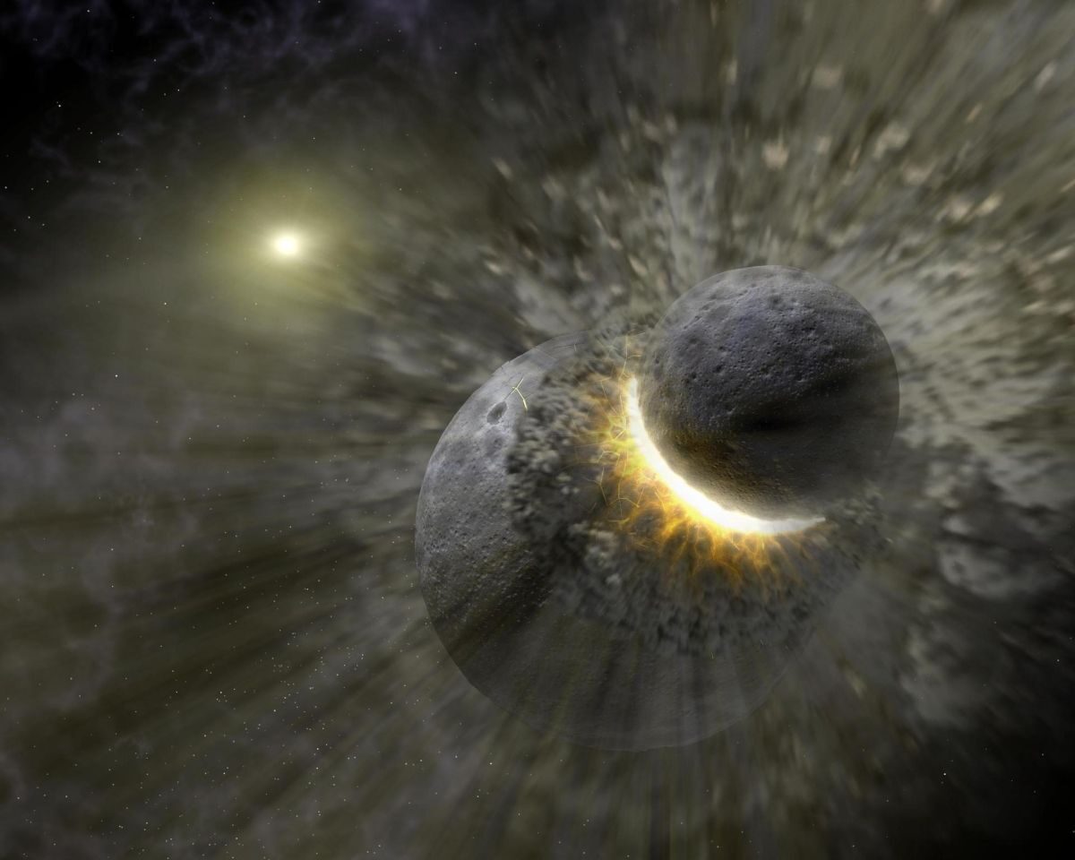 rocky planets colliding