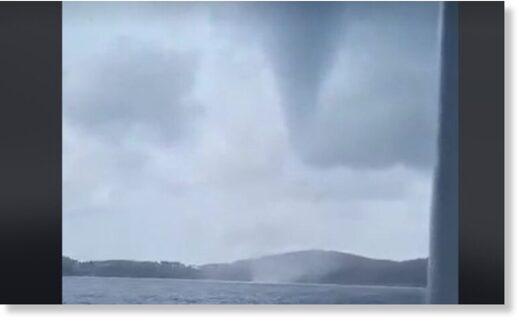 Waterspout near Dubrovnik island