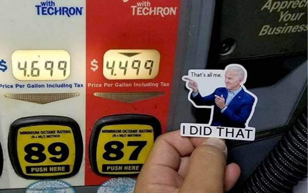 joe biden sticker gas pump