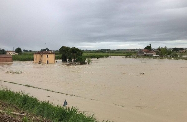 The Santerno River breached its bank, flooding Ca' di Lugo - San Lorenzo in the province of Ravenna.