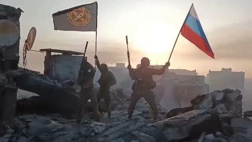 russian soldiers bakhmut wagner russia flag