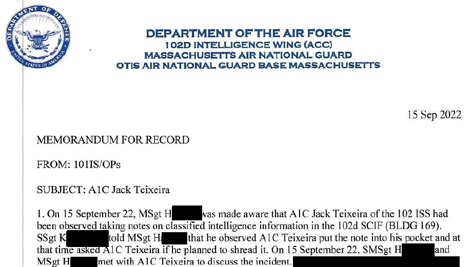 Jack Teixeira hearing pentagon leak