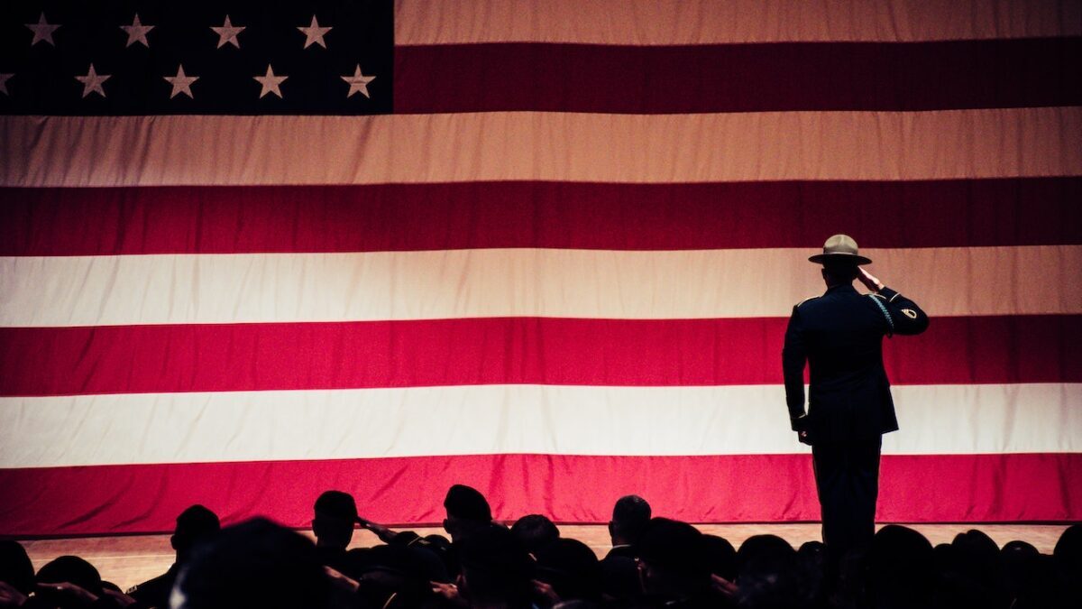 Click to enlarge military salute flag american