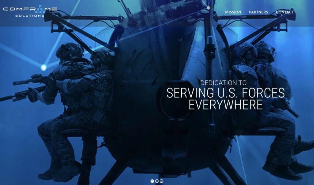 Click to enlarge Comframe Solutions’ homepage