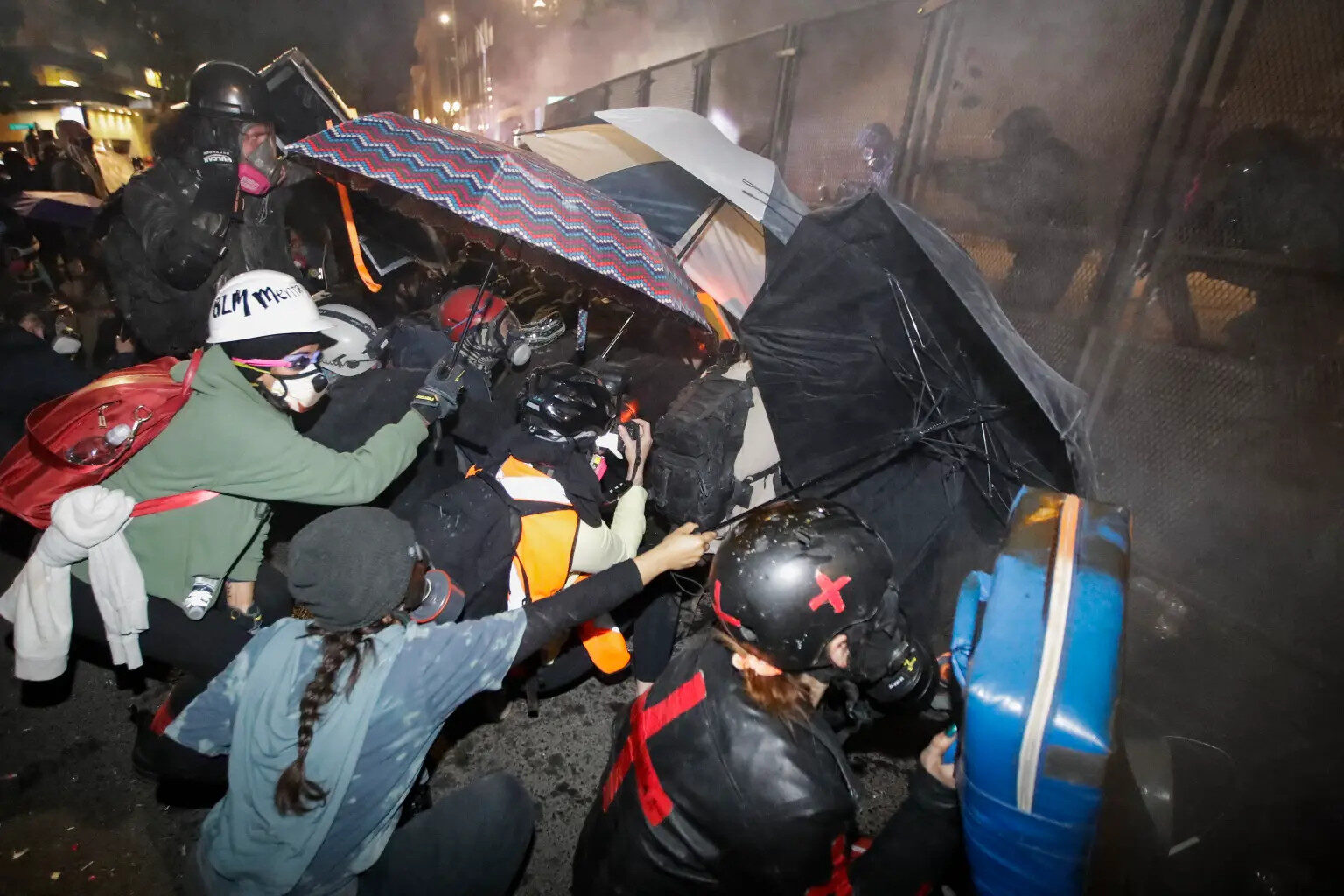 Click to enlarge Portland protesters