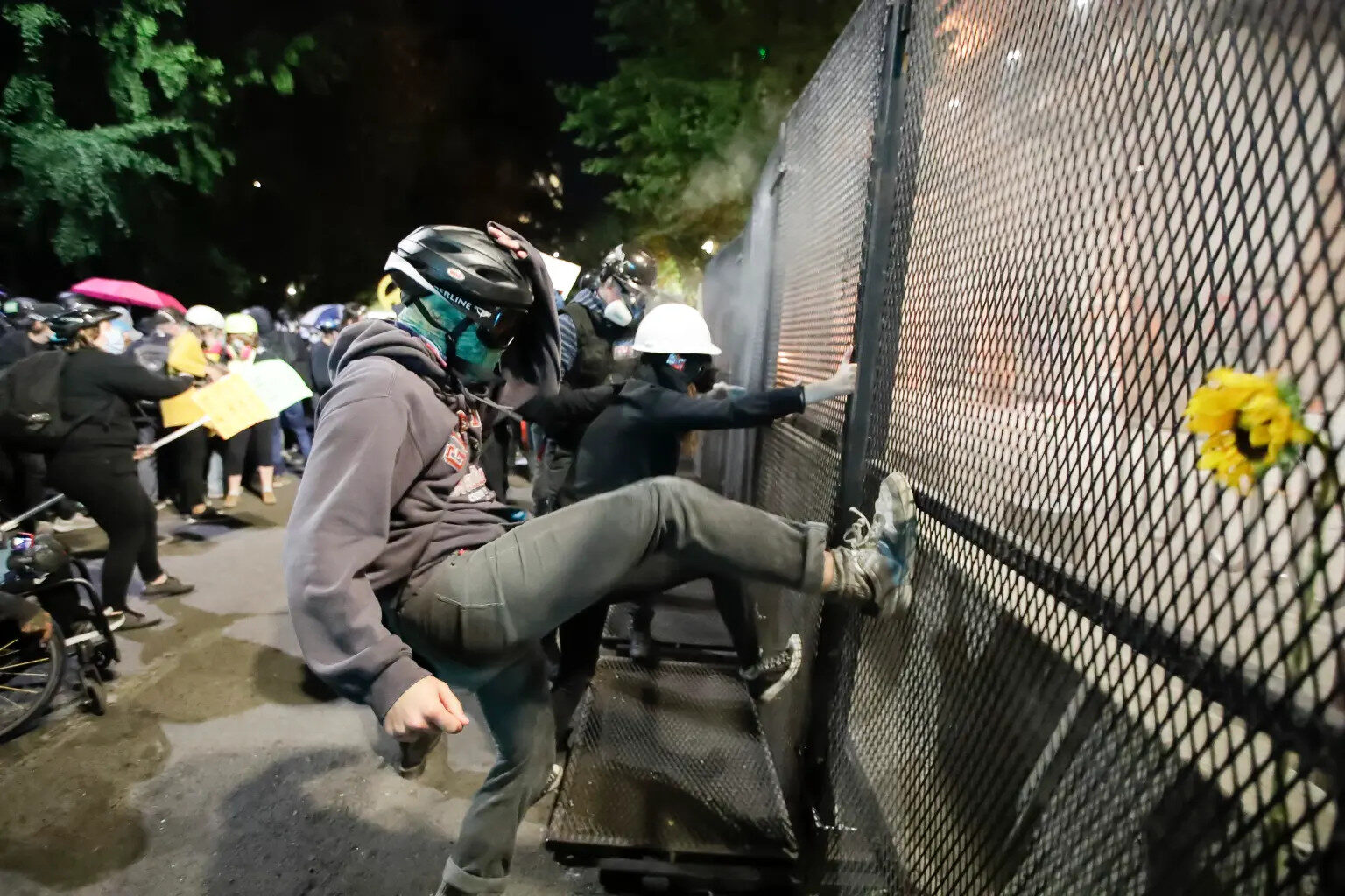 Click to enlarge Portland protesters