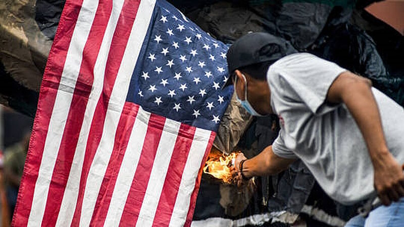 us flags burns el salvadore