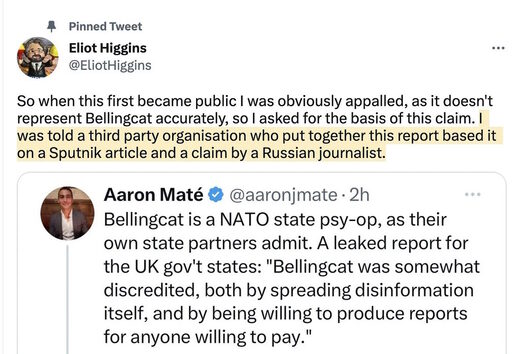 belling cat aaron mate eliothiggins tweet nato psyop