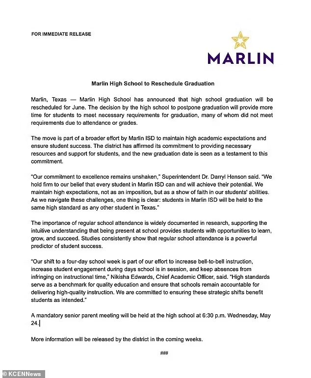 Click to enlarge marlin high school letter