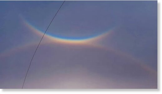 A bright circumzenithal arc spotted in Stanwix, Cumbria, by Weather Watcher Ravi
