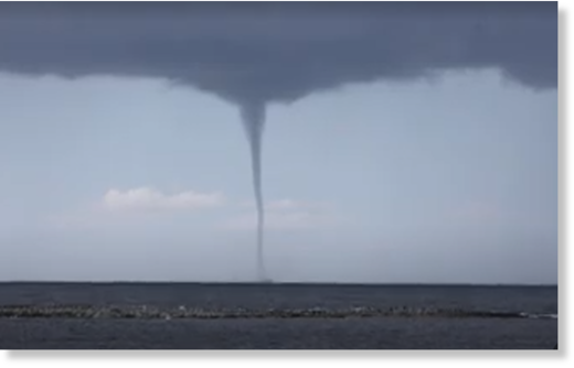 The waterspout spotted off Pärnu beach.