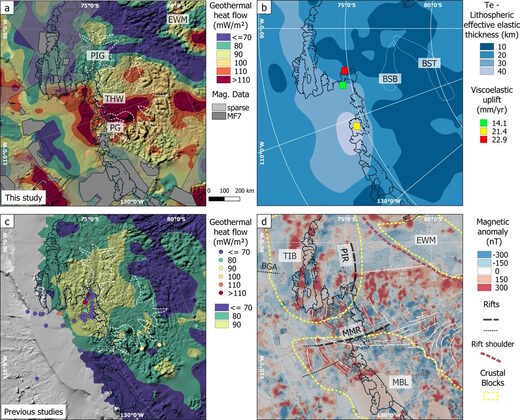 Click to enlarge heat patterns antarctica local glacial melting