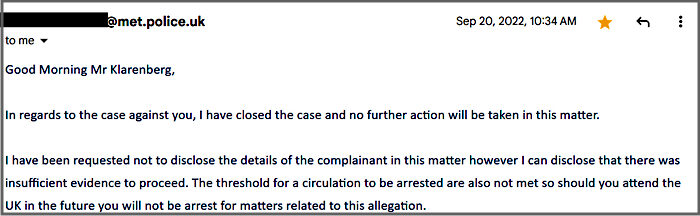 Click to enlarge Police message