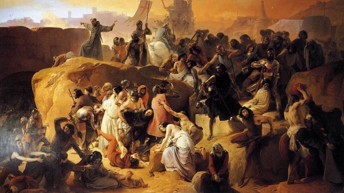Crusaders thirsting under the walls of Jerusalem